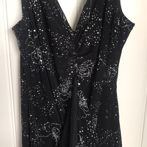 Tawny black and silver sparkle front ruffle high low formal dress - Picture 2 of 5